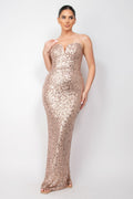Sequin V-bar Crisscross Tube Dress